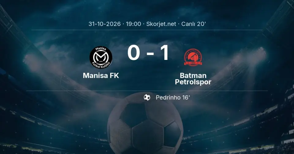 Manisa FK - Batman Petrolspor Maçında Gol: Pedrinho (16. dakika) Manisa FK - Batman Petrolspor Maçında Gol: Pedrinho (16. dakika)