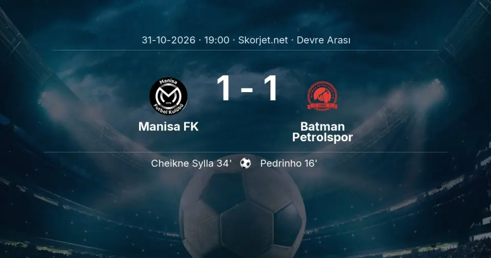 Manisa FK - Batman Petrolspor Maçında İlk Yarı Sonucu