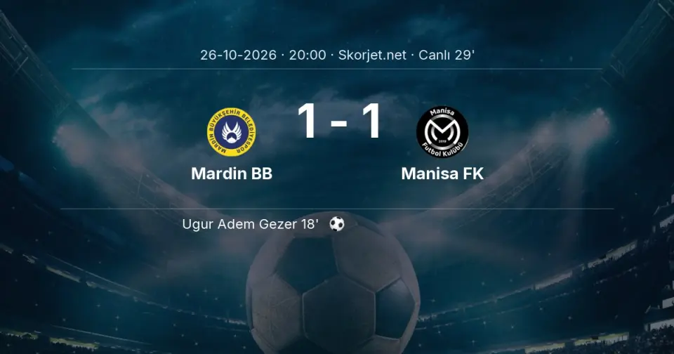 Mardin BB - Manisa FK Maçında Gol: Julien Anziani (26. dakika)