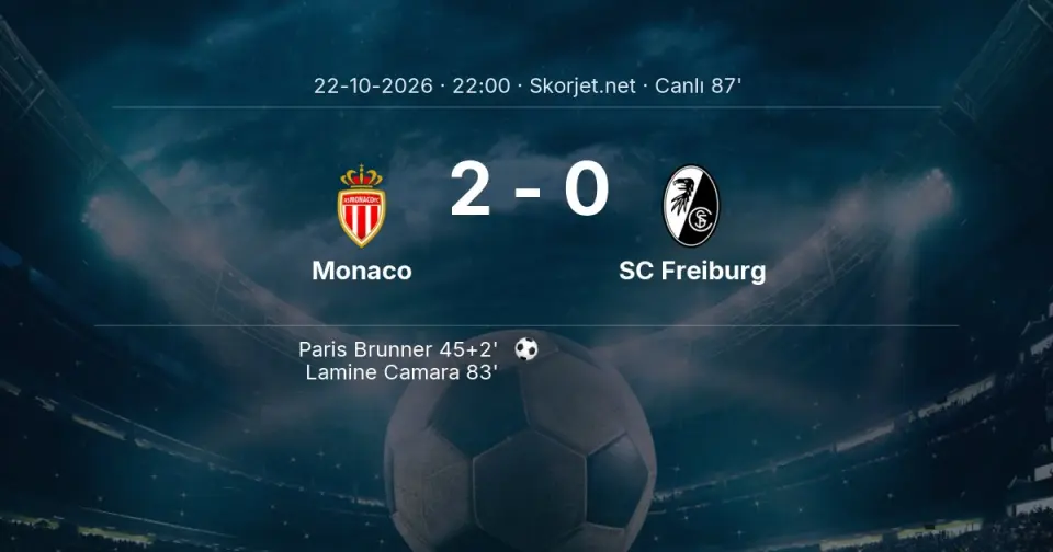 Monaco - SC Freiburg Maçında Gol: Lamine Camara (83. dakika)