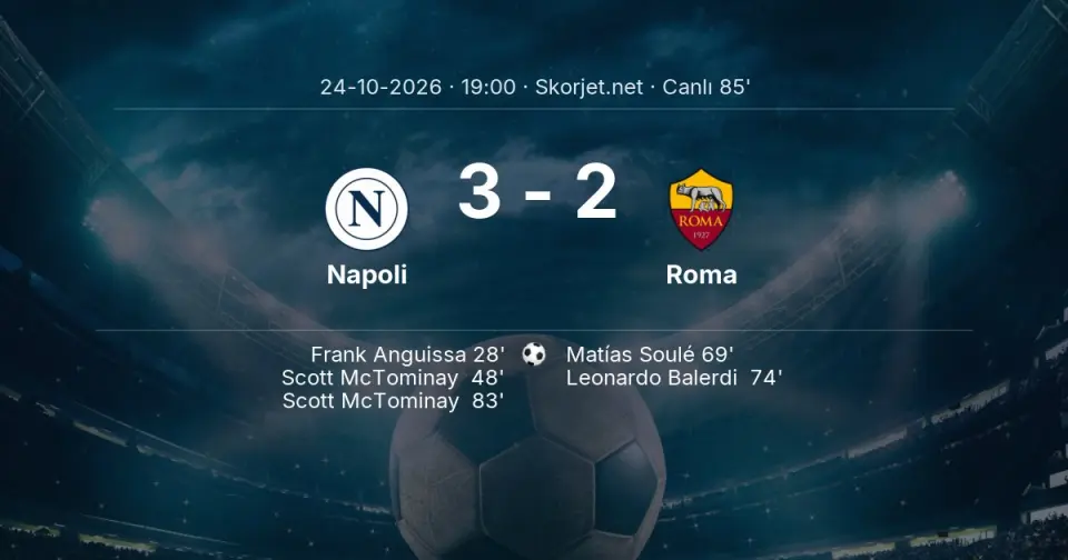 Napoli - Roma Maçında Gol: Scott McTominay (83. dakika)