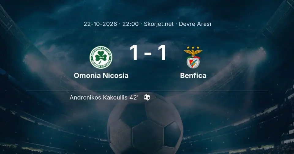 Omonia Nicosia - Benfica Maçında Devre Arası
