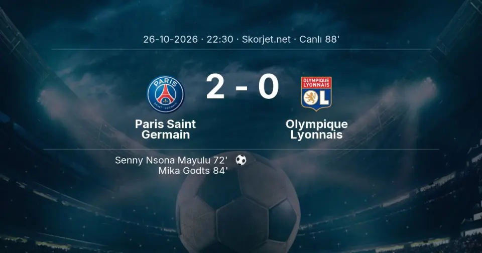 Paris Saint Germain - Olympique Lyonnais Maçında Gol: Mika Godts (84. dakika)