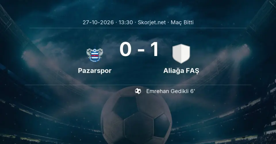 Pazarspor - Aliağa FAŞ Maç Sonucu