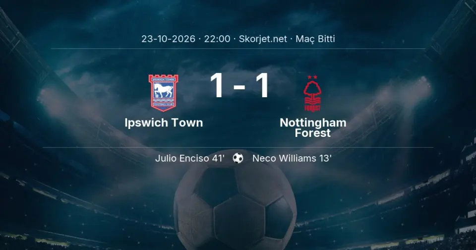 Premier Lig: Ipswich Town - Nottingham Forest Karşılaşması Tamamlandı (1-1)