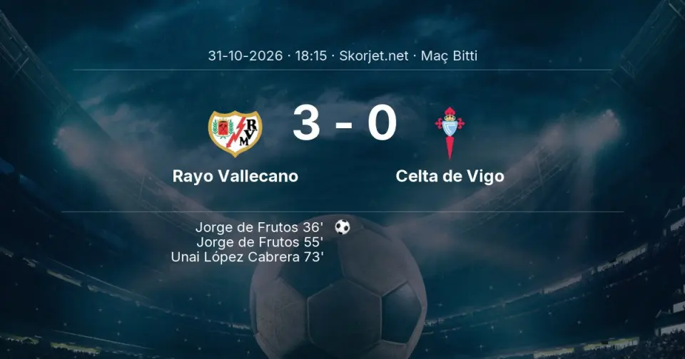 Rayo Vallecano - Celta de Vigo Skor: 3-0