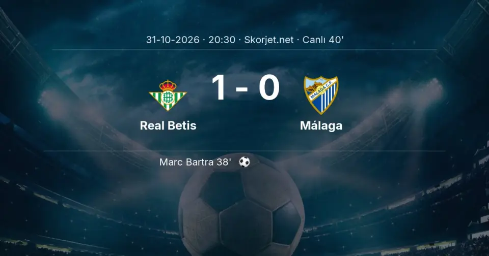 Real Betis - Málaga Maçında Gol: Marc Bartra (39. dakika) Real Betis - Málaga Maçında Gol: Marc Bartra (39. dakika)