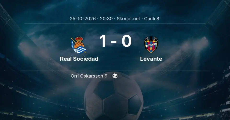 Real Sociedad - Levante Maçında Gol: Orri Óskarsson (6. dakika) Real Sociedad - Levante Maçında Gol: Orri Óskarsson (6. dakika)