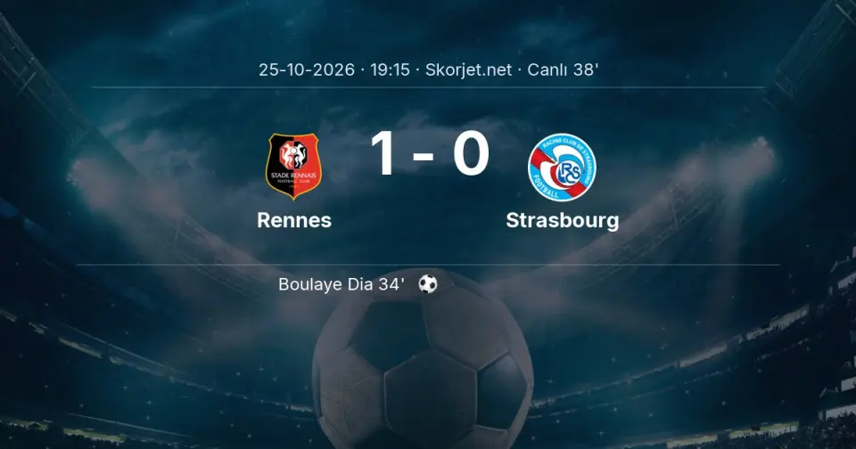 Rennes - Strasbourg Maçında Gol: Boulaye Dia (34. dakika)