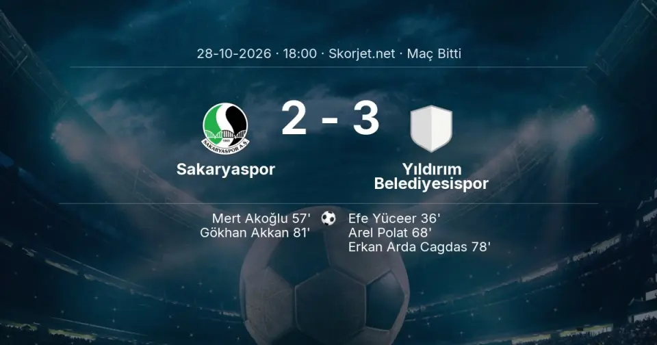 Sakaryaspor - Yıldırım Belediyesispor Maçı 2-3 Sona Erdi Sakaryaspor - Yıldırım Belediyesispor Maçı 2-3 Sona Erdi