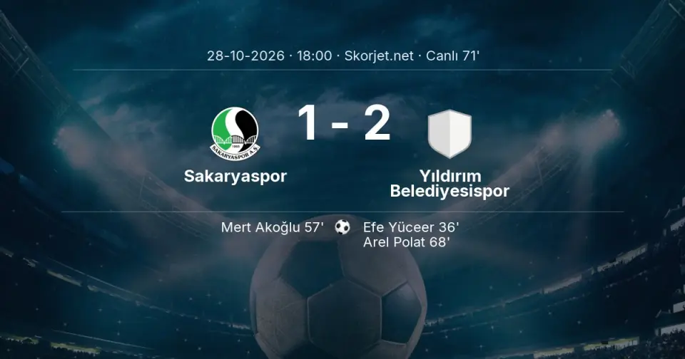 Sakaryaspor - Yıldırım Belediyesispor Maçında Gol: Arel Polat (68. dakika) Sakaryaspor - Yıldırım Belediyesispor Maçında Gol: Arel Polat (68. dakika)
