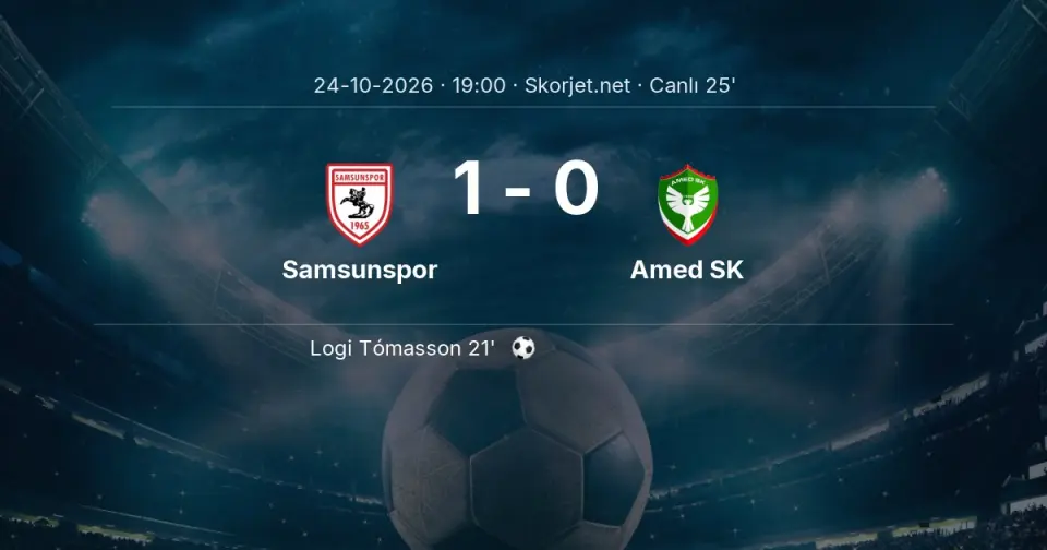 Samsunspor - Amed SK Maçında Gol: Logi Tómasson (21. dakika)
