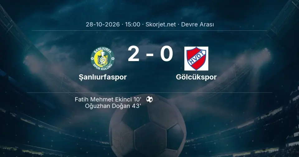 Şanlıurfaspor - Gölcükspor Maçında Devre Arası Şanlıurfaspor - Gölcükspor Maçında Devre Arası