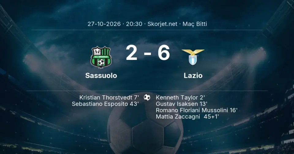 Sassuolo - Lazio Maç Sonucu