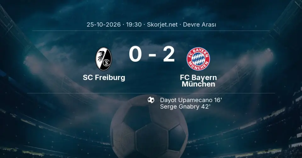 SC Freiburg - FC Bayern München: İlk 45 Dakika 0-2
