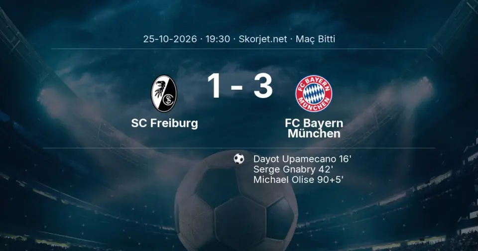 SC Freiburg - FC Bayern München Skor: 1-3