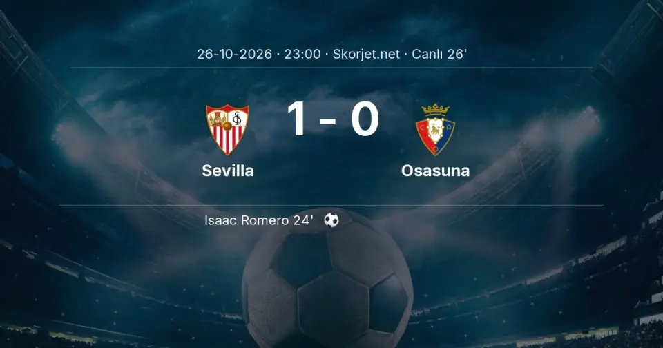 Sevilla - Osasuna Maçında Gol: Isaac Romero (24. dakika) Sevilla - Osasuna Maçında Gol: Isaac Romero (24. dakika)