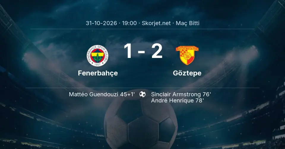 Süper Lig: Fenerbahçe - Göztepe Karşılaşması Tamamlandı (1-2)