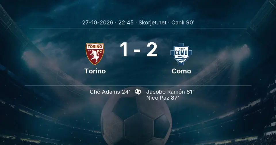 Torino - Como Maçında Gol: Nico Paz (87. dakika) Torino - Como Maçında Gol: Nico Paz (87. dakika)