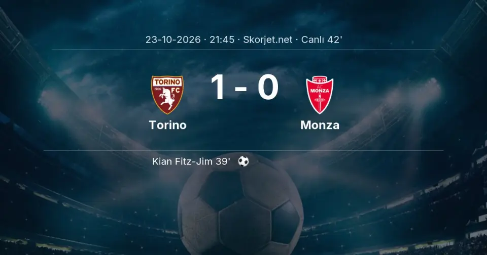 Torino - Monza Maçında Gol: Kian Fitz-Jim (39. dakika) Torino - Monza Maçında Gol: Kian Fitz-Jim (39. dakika)