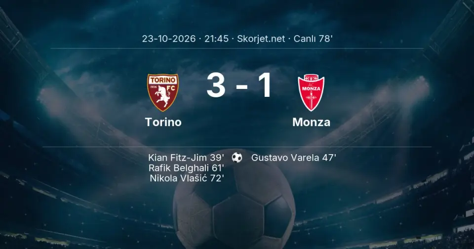 Torino - Monza Maçında Gol: Nikola Vlašić (72. dakika)