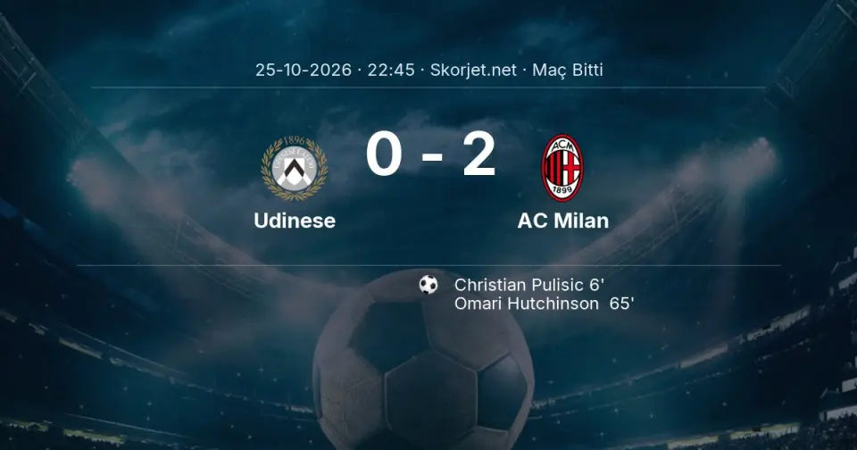 Udinese - AC Milan Maçı 0-2 Sona Erdi