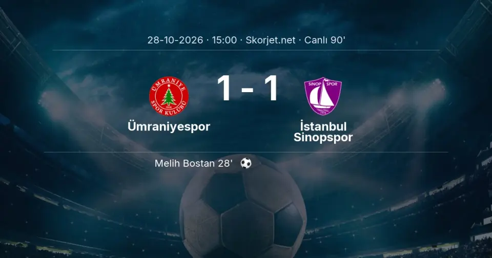 Ümraniyespor - İstanbul Sinopspor Maçında Gol: Efe Can Baran (86. dakika)