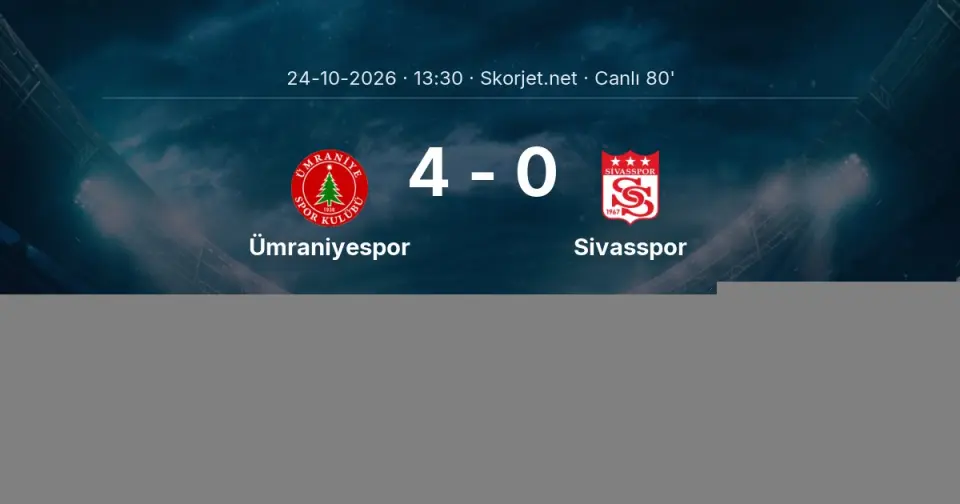 Ümraniyespor - Sivasspor Maçında Gol: Melih Bostan (79. dakika)