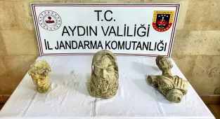 Aydın'da Roma dönemine ait olduğu değerlendirilen 3 büst ele geçirildi