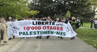 Cenevre'de binlerce kişi Filistin'e destek için yürüdü