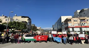 İsrail'in Gazze'ye saldırıları Hatay'da protesto edildi