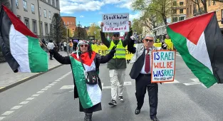 İsrail'in Gazze'ye yönelik saldırıları Stockholm'de protesto edildi