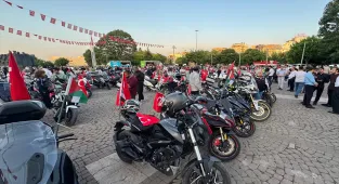 Gaziantep'te motosiklet sürücüleri İsrail'i protesto etti