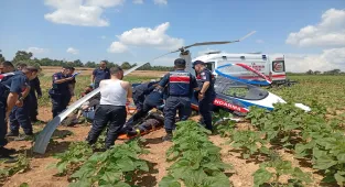 GÜNCELLEME - Adana'da jandarma cayrokopteri araziye sert iniş yaptı