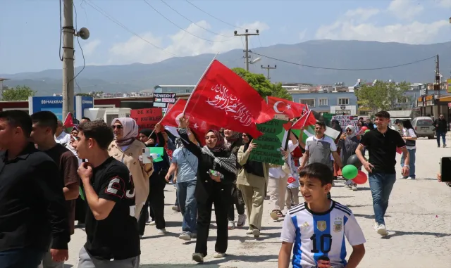 Hatay'da Filistin'e destek yürüyüşü düzenlendi