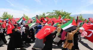 Kahramanmaraş'ta üniversite öğrencileri Filistin'e destek yürüyüşü düzenledi