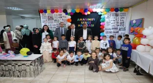 Orta'da anaokulu öğrencilerinin hazırladığı dönem sonu sergisi açıldı