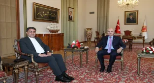 TBMM Başkanı Kurtulmuş, İran-Türkiye Parlamentolar Arası Dostluk Grubu Başkanı Zadeh'i kabul etti