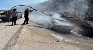 Çanakkale'de alev alan otomobilde 1 kişi hayatını kaybetti