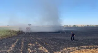 Edirne'de buğday tarlasında çıkan yangın söndürüldü