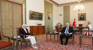 TBMM Başkanı Kurtulmuş, Aile ve Sosyal Hizmetler Bakanı Göktaş'ı kabul etti