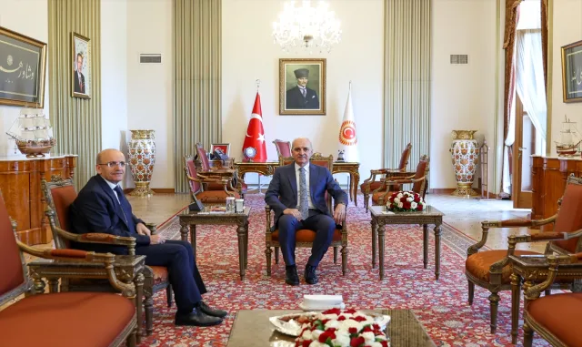 TBMM Başkanı Kurtulmuş, Hazine ve Maliye Bakanı Şimşek'i kabul etti