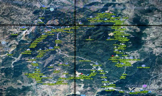 Ekipler, Bursa Harmancık'taki orman yangınının sınırlarını tuttu