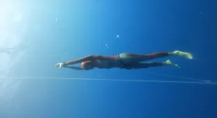 Milli sporcu Birgül Erken, Serbest Dalış Türkiye Şampiyonası'nda rekor kırdı