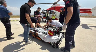 Muş'ta hasta bebek ambulans helikopterle Elazığ'a sevk edildi