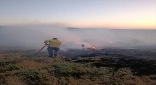 Tokat'ta çıkan anız yangınında yaklaşık 50 dönümlük alan zarar gördü