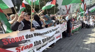 Berlin'de Filistin'e destek gösterisi düzenlendi