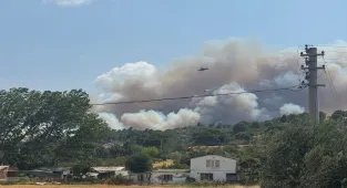 GÜNCELLEME - Çanakkale'de tarım arazisinde başlayıp ormana sıçrayan yangına müdahale ediliyor