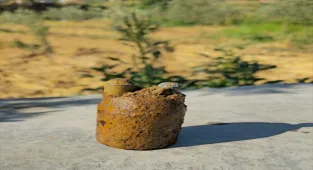 Manisa'da patlamamış top mermisi bulundu