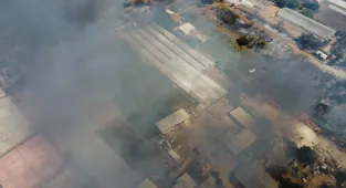 Antalya'nın Muratpaşa ilçesinde sazlık alanda yangın çıktı